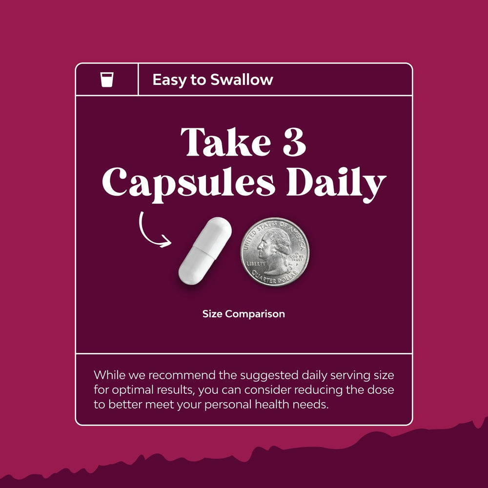 Capsules arranged beside a measuring scoop for easy daily use.