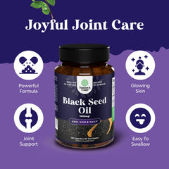 Capsules arranged beside bottle illustrate convenient joint and digestion support