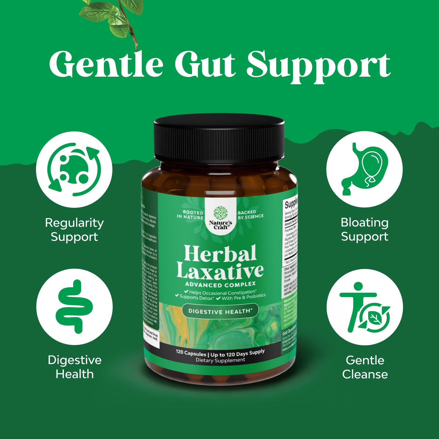 Natures Craft Cascara Sagrada Digestive Support image emphasizing natural herb aid