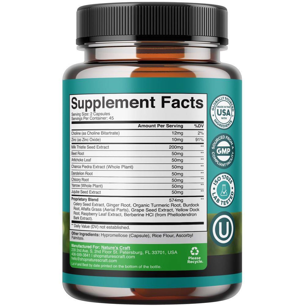 Natures Craft Chanca Piedra and Berberine capsules for natural support