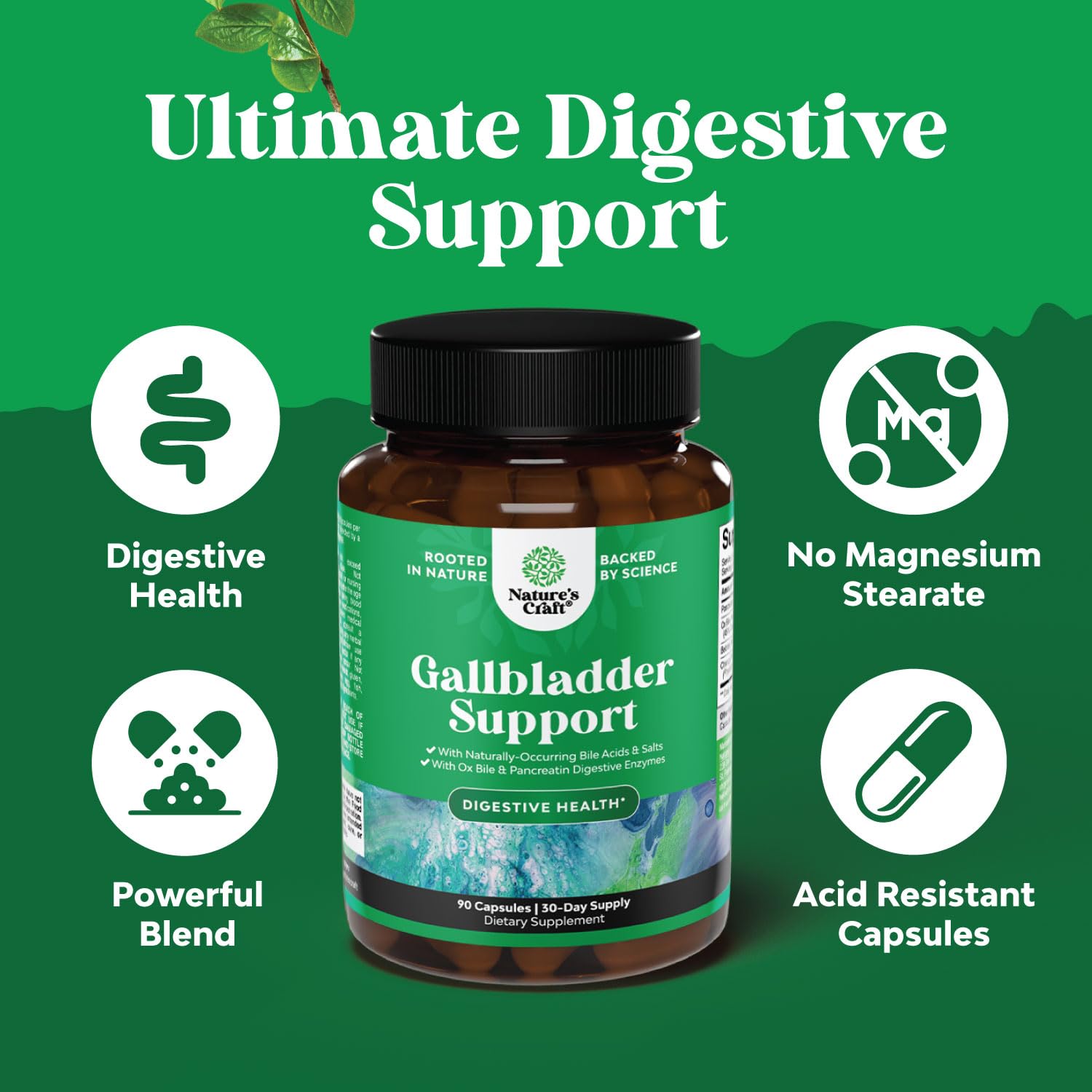 Natures Craft chanca piedra ingredient capsule for GI balance.