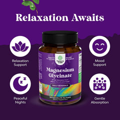 Natures Craft Chelated Magnesium Glycinate 500mg capsules support gentle digestion.