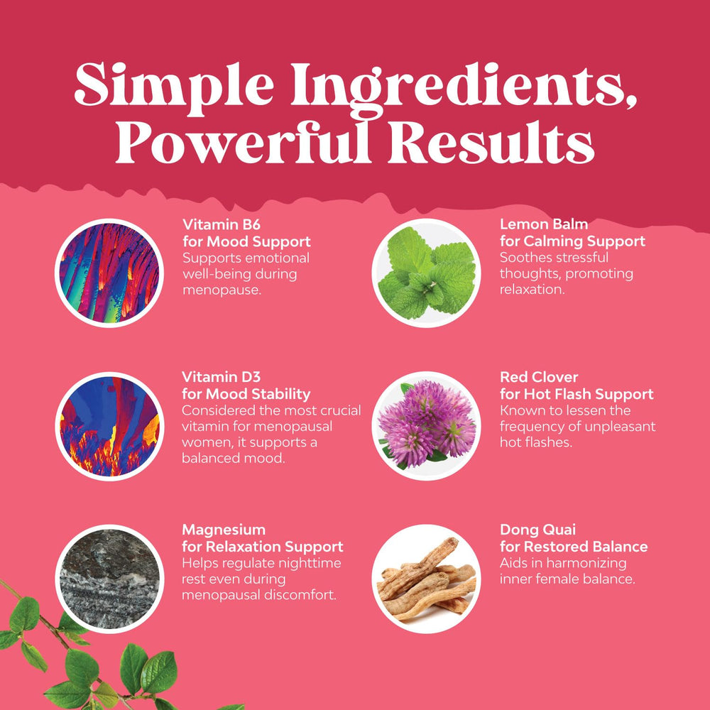 Natures Craft ingredients panel lists Black Cohosh, Chaste Berry, and Dong Quai
