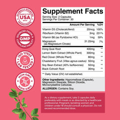 Natures Craft capsules close-up highlighting the herbal blend for hormonal support.