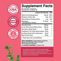 Natures Craft Complete Menopause capsules highlighting easy daily use for night sweats relief.