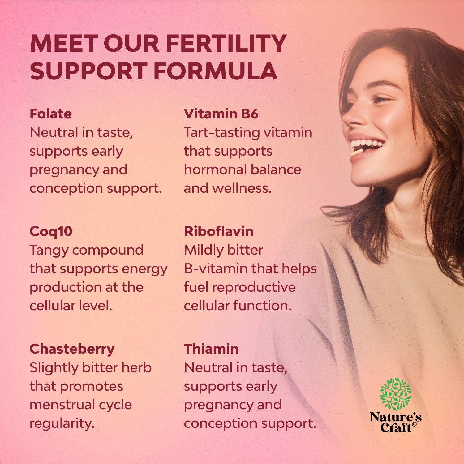 Natures Craft CoQ10 DHA softgels shown for overall wellness.