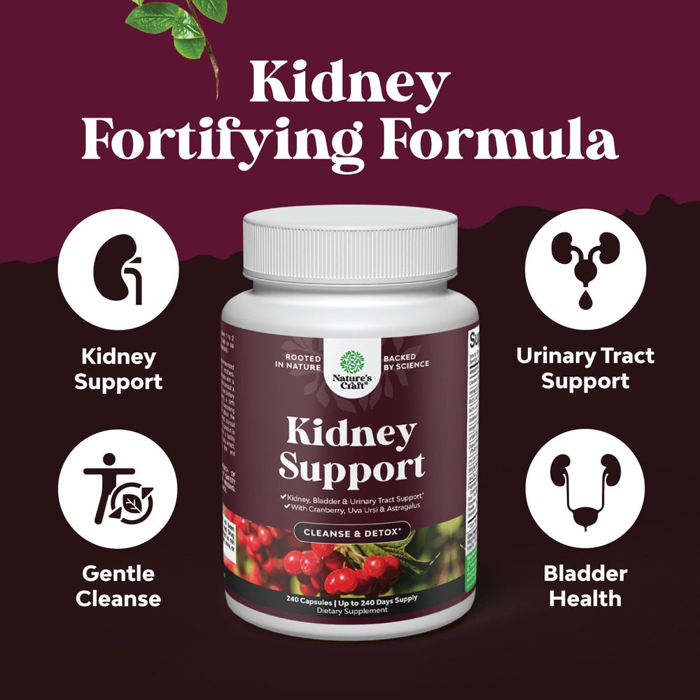 Natures Craft Cranberry Extract Kidney Blend showcases natural support for kidney function.