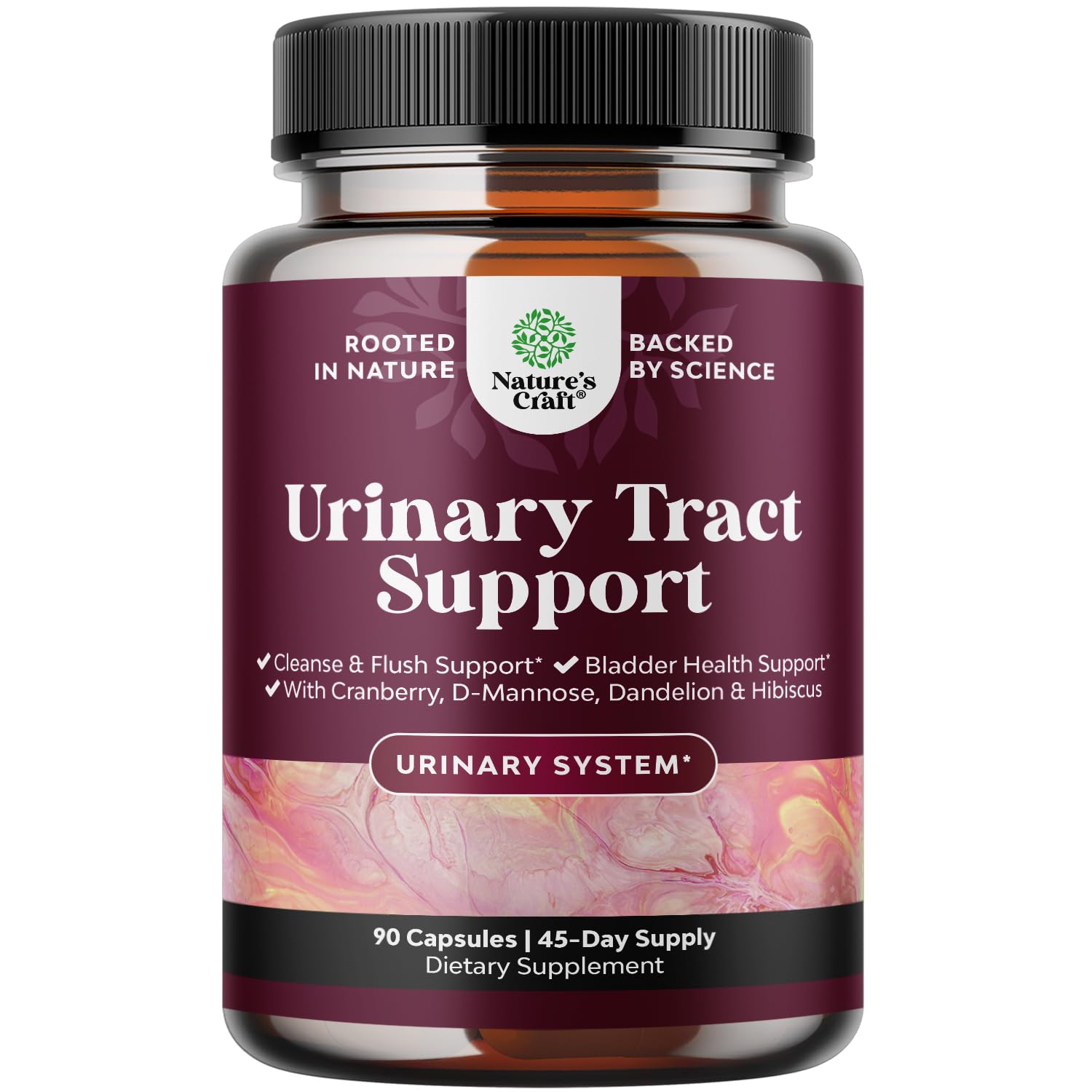Natures Craft D-Mannose capsules bottle offers high potency bladder health support