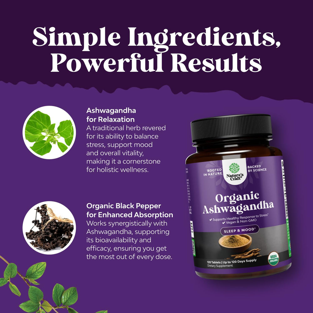 Daily-use Ashwagandha pills from Natures Craft for routine wellness