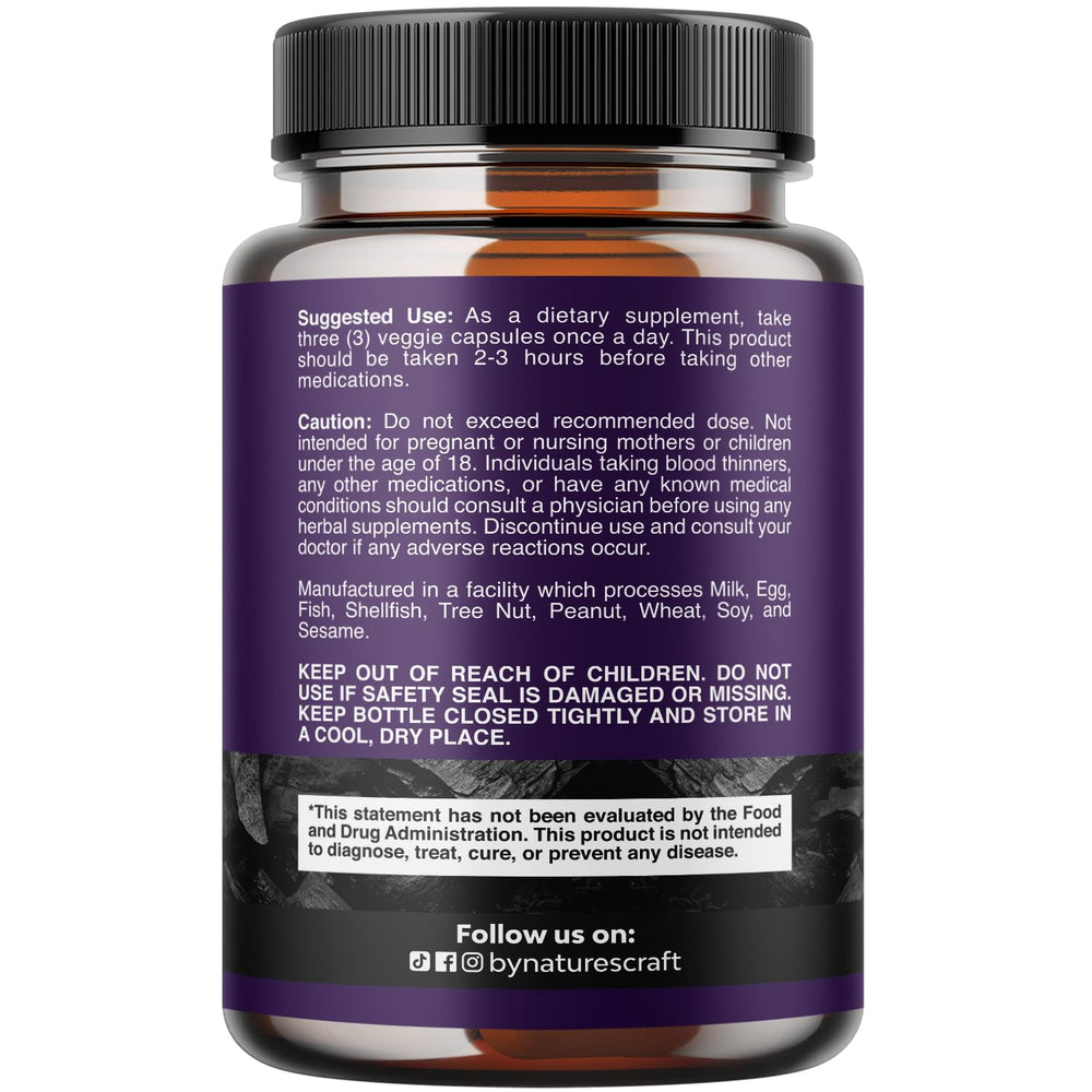 Desintoxicación con cápsulas de coco Natures Craft, 1200 mg por porción.