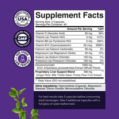 Natures Craft DHM with prickly pear label close-up for hydration support.