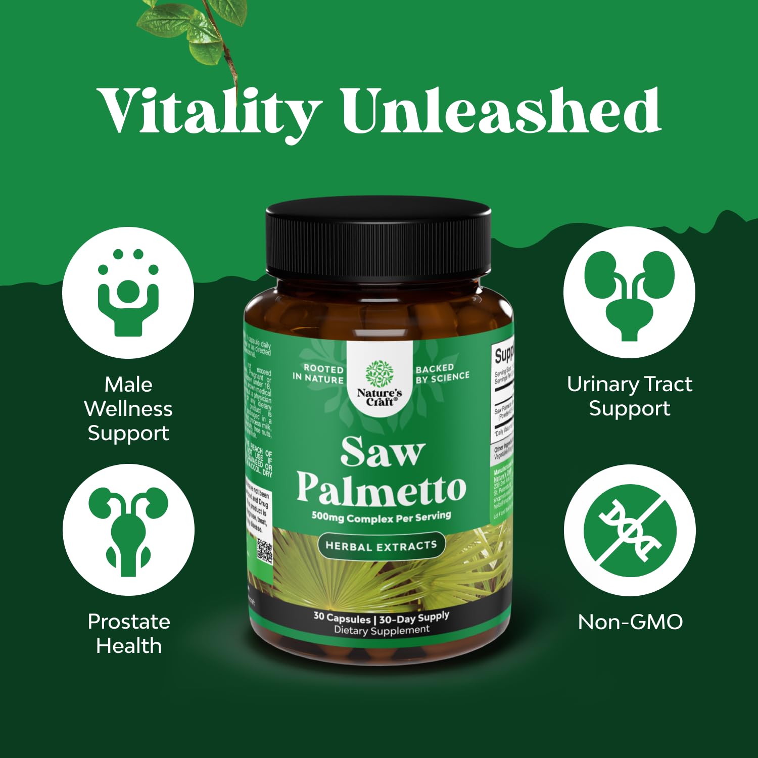 Natures Craft energy mood capsule bottle signaling daily vitality