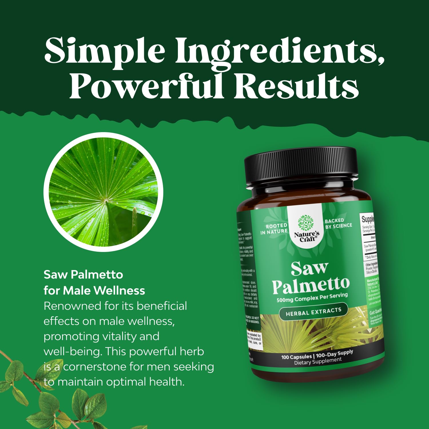 Natures Craft Herbal ingredients image reflects plant sterols and flavonoids.
