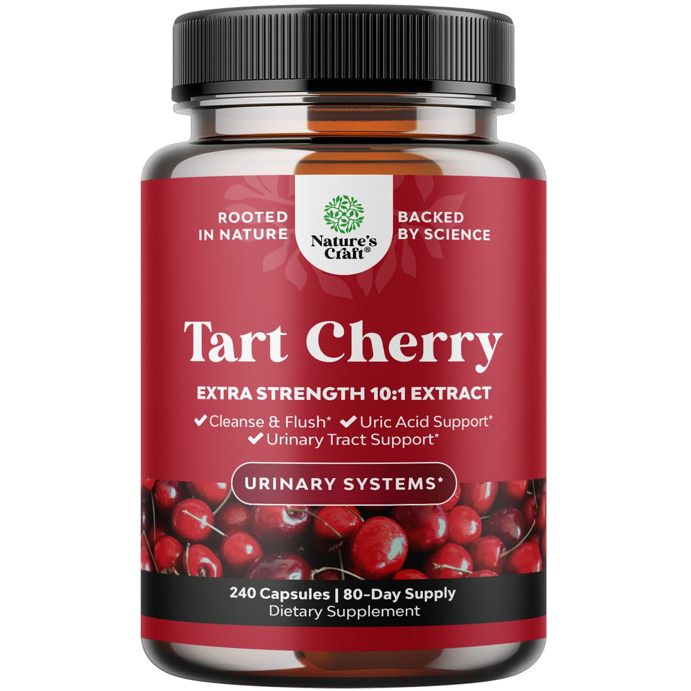 Nature's Craft extra-strength tart cherry bottle for daily joint support.
