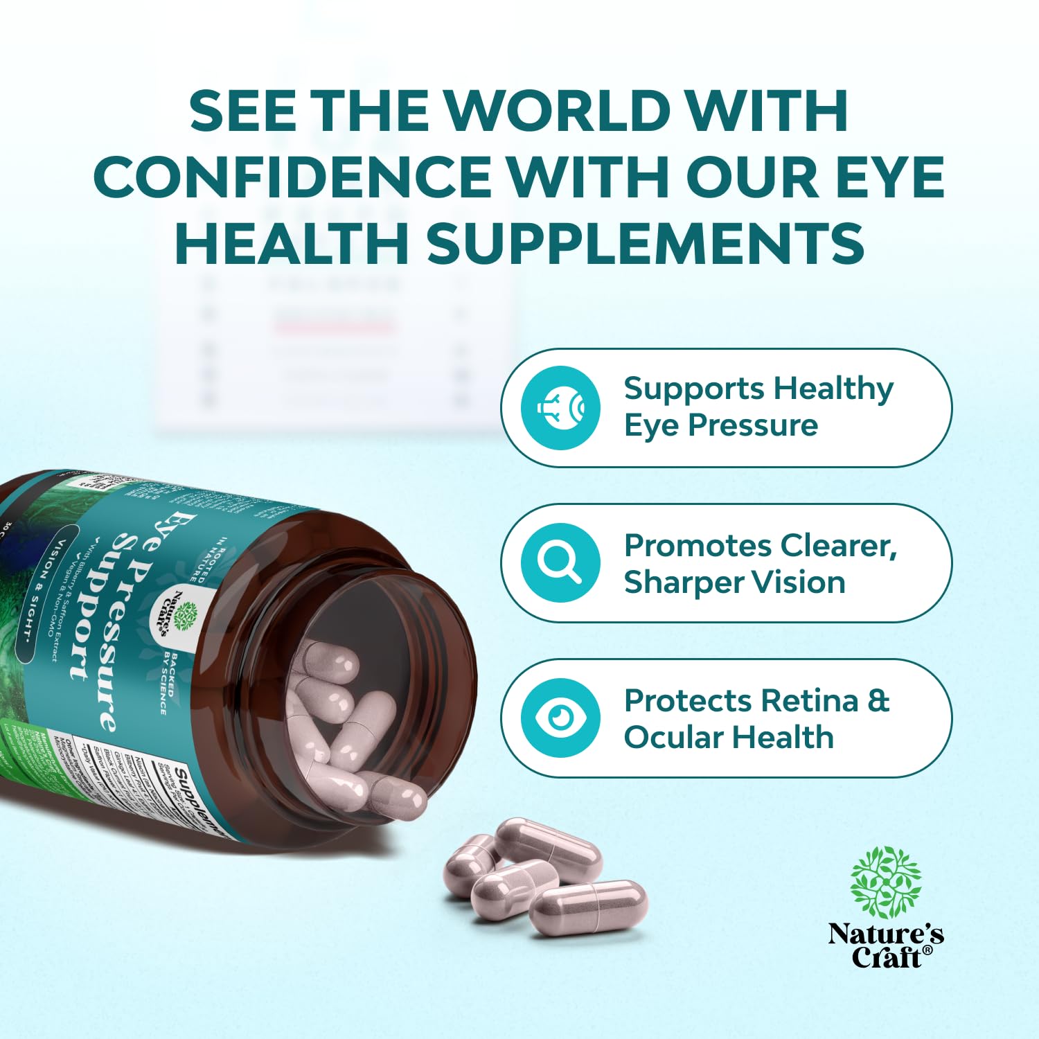 Natures Craft Eye Pressure Support bilberry extract ingredient for eye comfort.