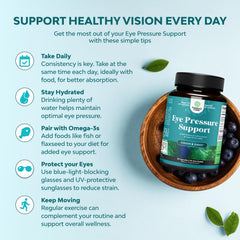 Closeup of Natures Craft Eye Pressure Support capsules highlighting easy daily intake.