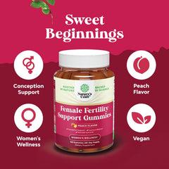 Nature's Craft Fertility Gummies NSF GMP badge on bottle indicating quality and safety