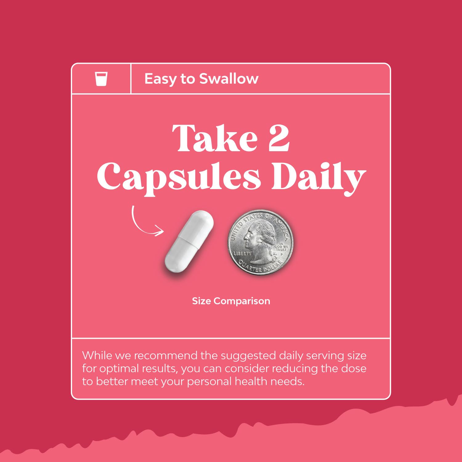 Supplement table with glass of water and capsules ready to take.