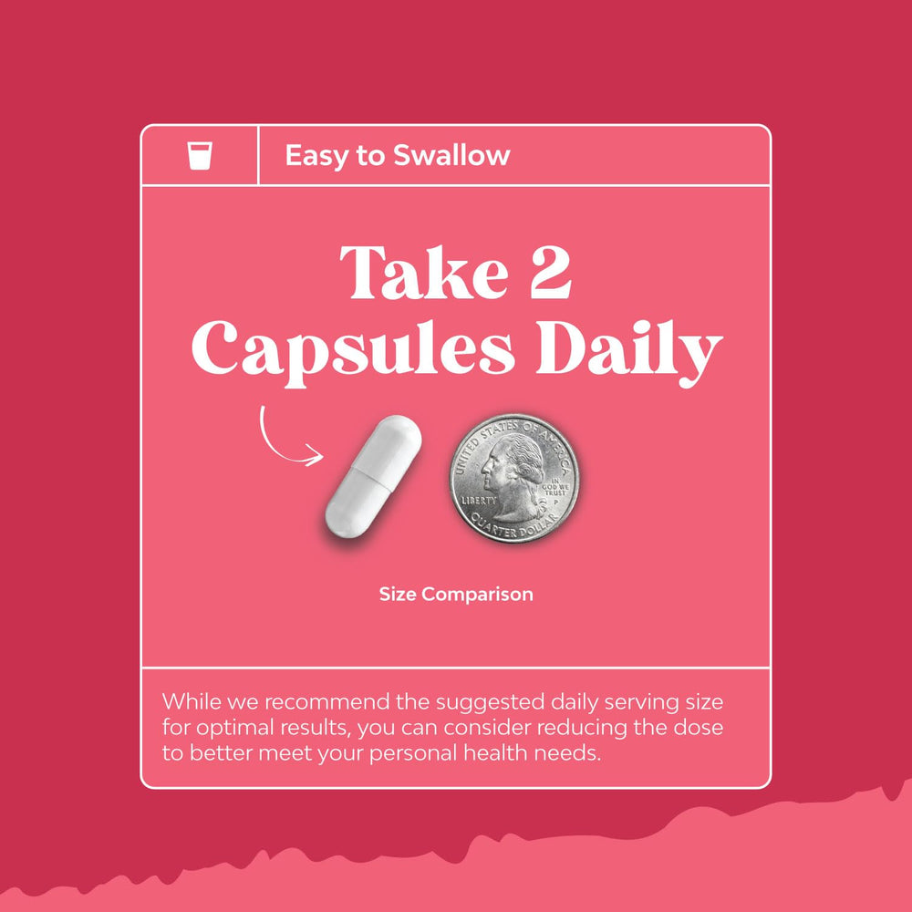 Supplement table with glass of water and capsules ready to take.