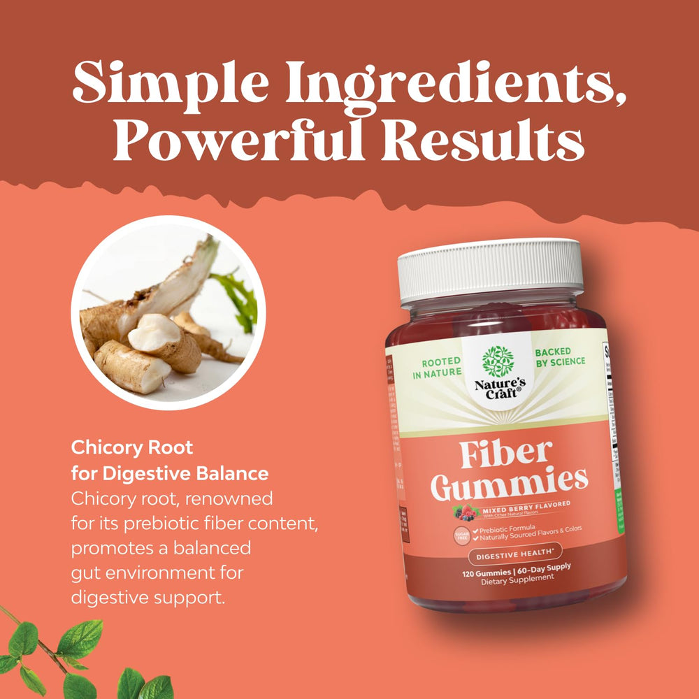 Natures Craft Fiber Gummies dispensing into hand showing convenient daily use.