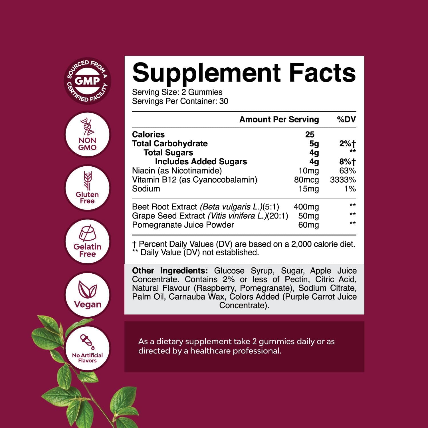 Natures Craft Flow Boosting Beet Root Gummies beetroot visual emphasizes natural ingredients