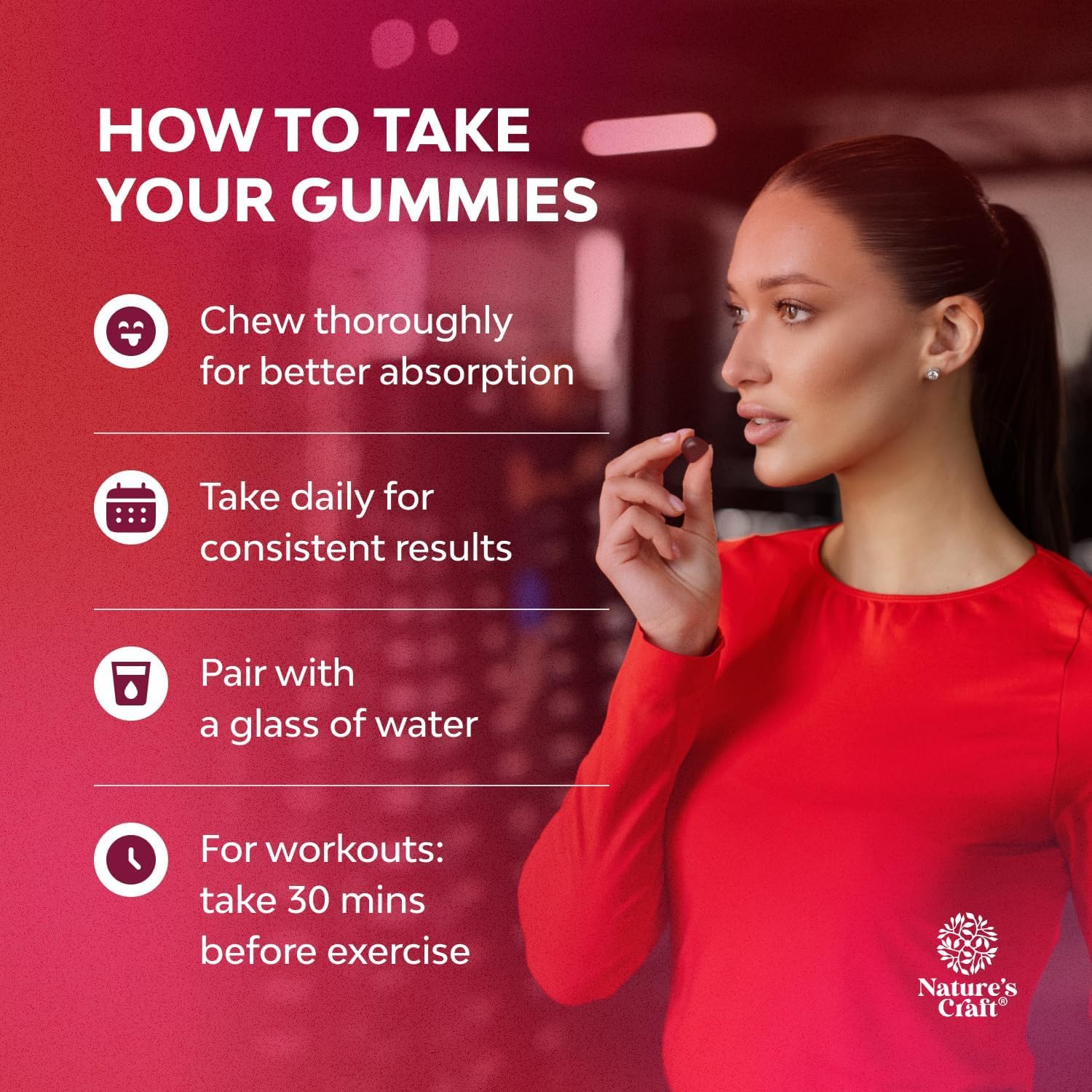 Natures Craft Flow Boosting Beet Root Gummies held for busy, active days