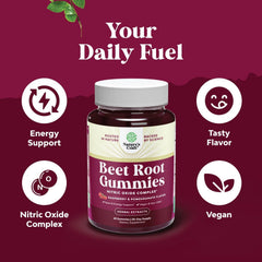 Natures Craft Flow Boosting Beet Root Gummies ingredients with pomegranate and grape seed