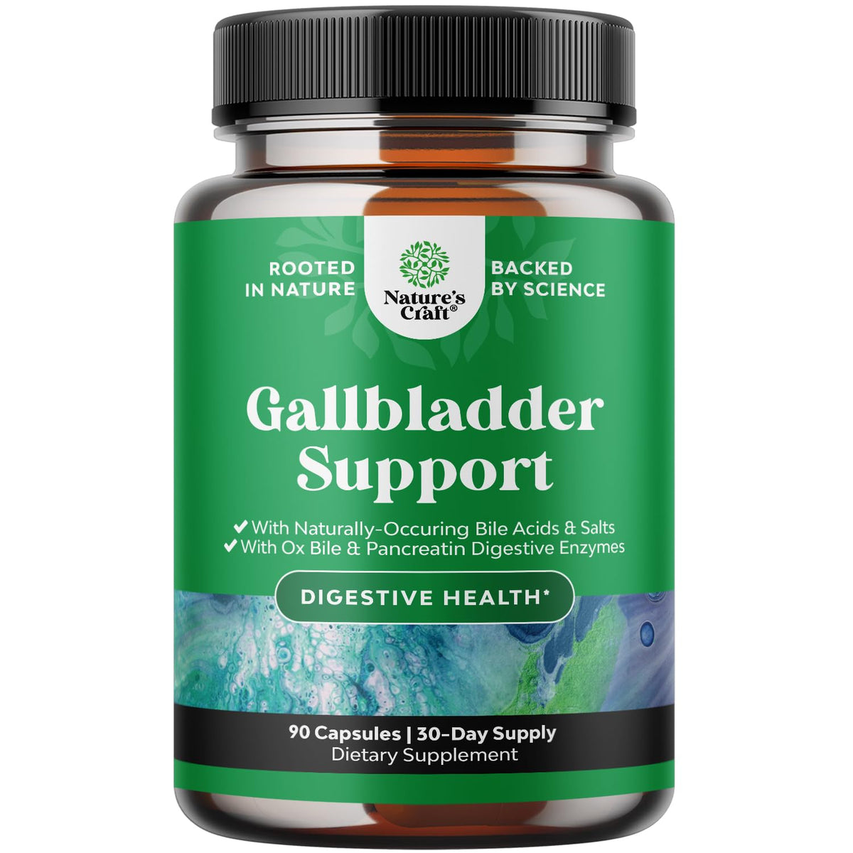 Natures Craft gallbladder support bottle with capsules designed to support digestion.