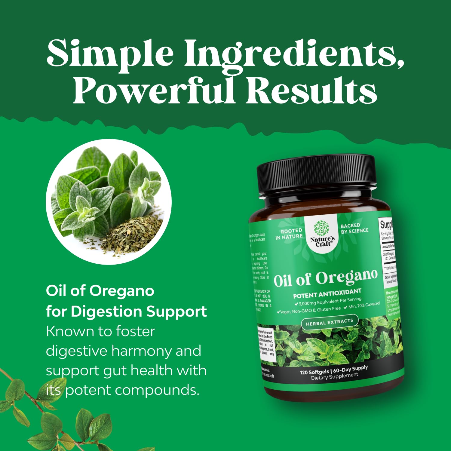 Natures Craft globally sourced ingredients label underlines safety and purity