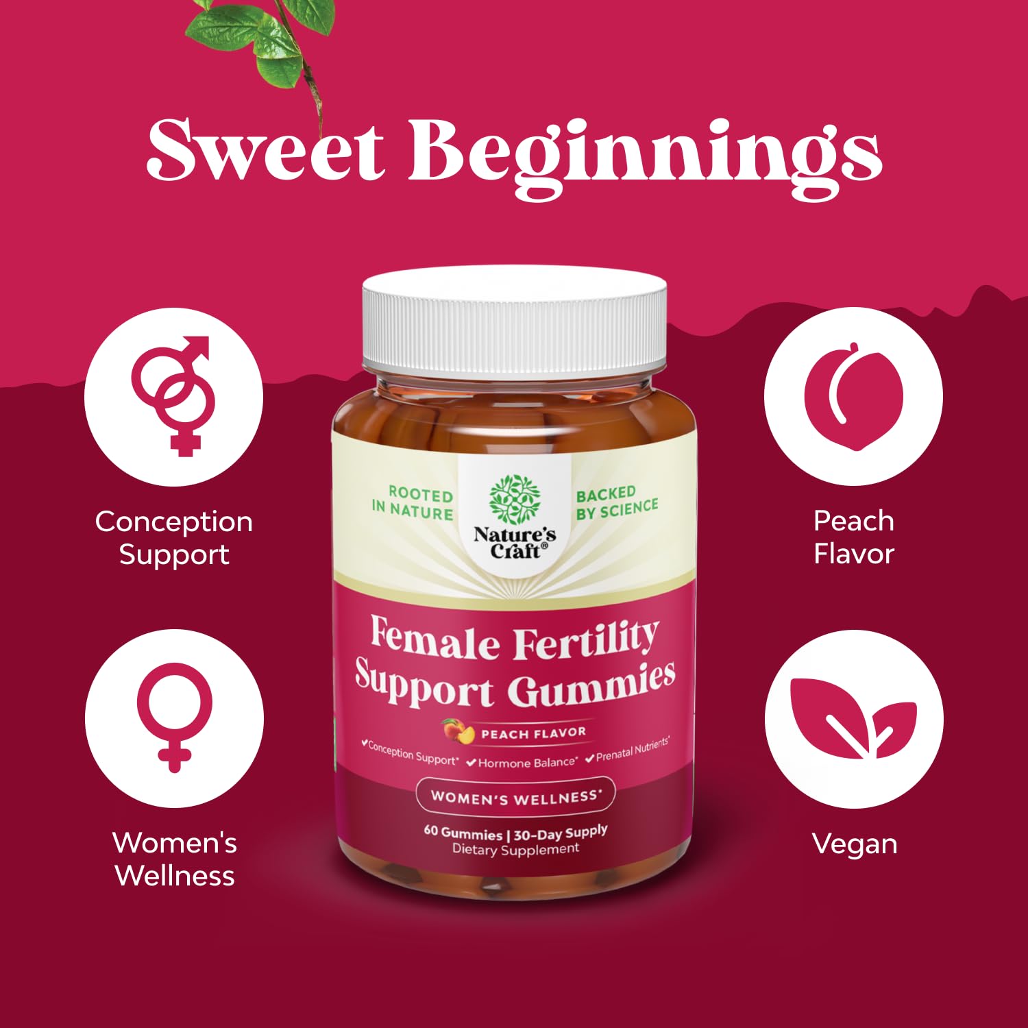 Gominolas fertilidad con Vitex chasteberry de Natures Craft