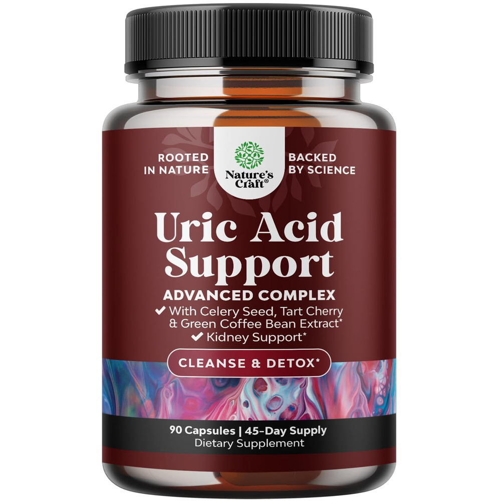 Natures Craft green coffee bean extract bottle promotes daily detox and potential uric acid balance.