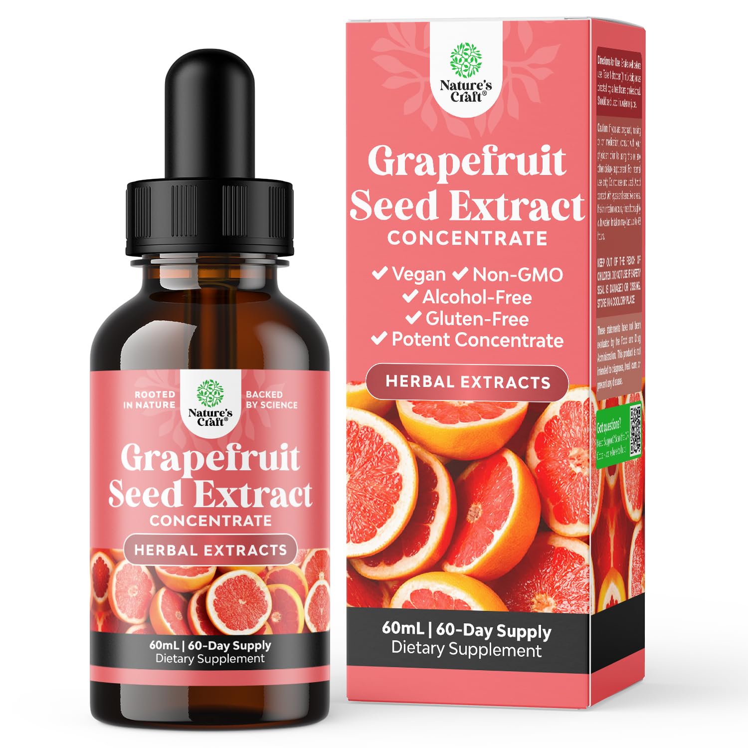 Natures Craft GSE bottle ready for daily use, grapefruit seed extract liquid