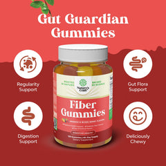 Nature's Craft gummy texture closeup emphasizes chewy, pleasant-tasting prebiotic fiber.