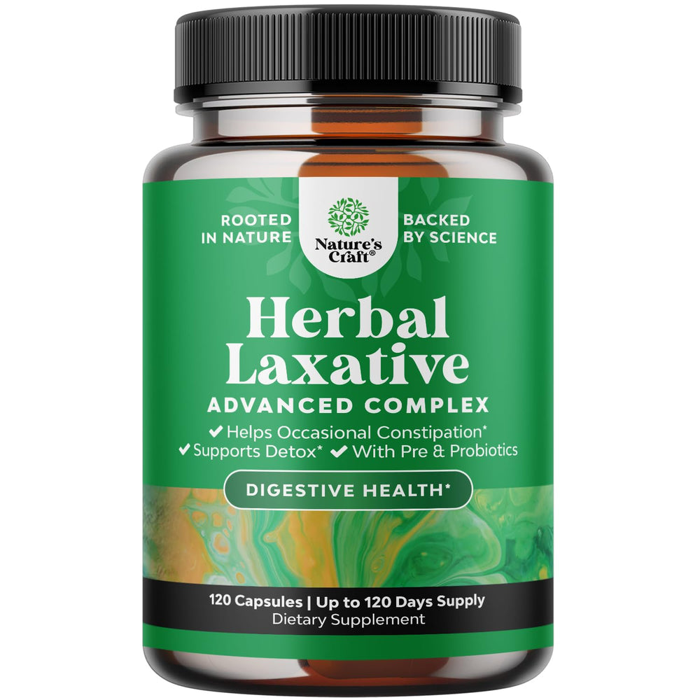 Natures Craft Herbal Laxative Capsules image showing capsules for gentle daily relief