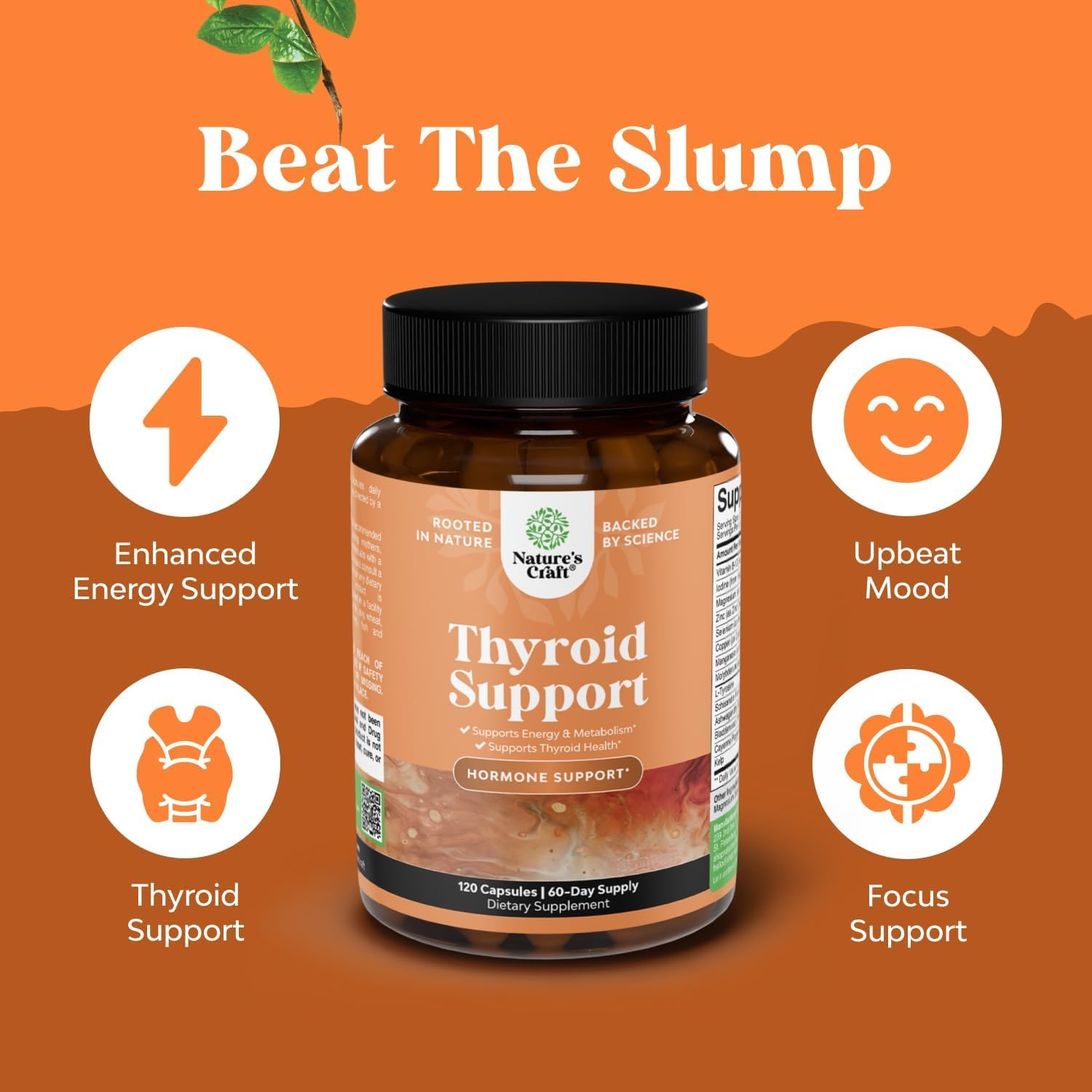 Natures Craft Herbal Thyroid Support packaging box with product details
