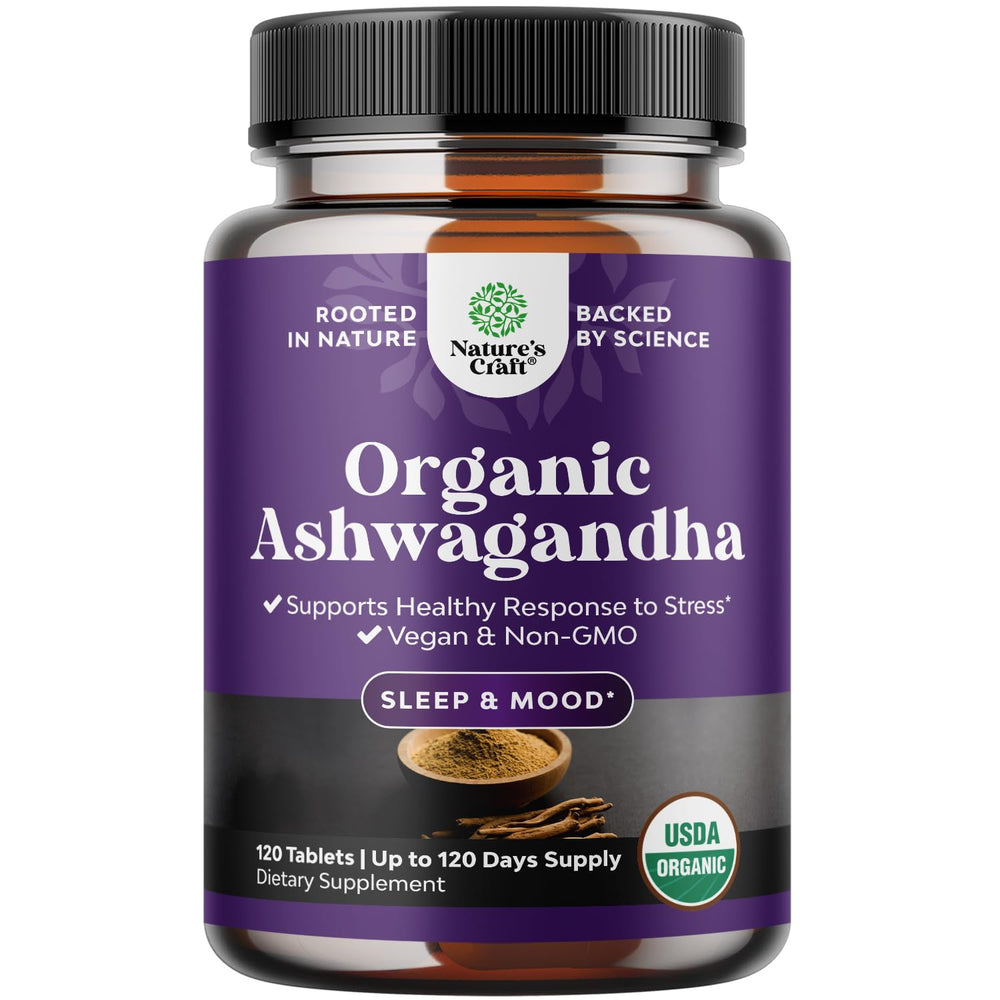 Natures Craft high-strength Ashwagandha bottle front for stress support potential