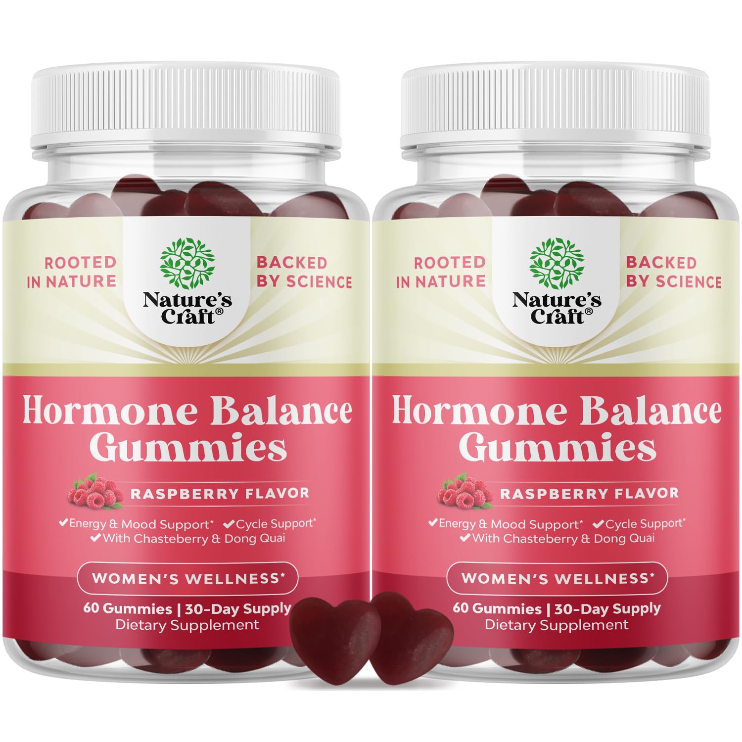 Natures Craft Hormone Balance Gummies bottle supports daily mood and energy