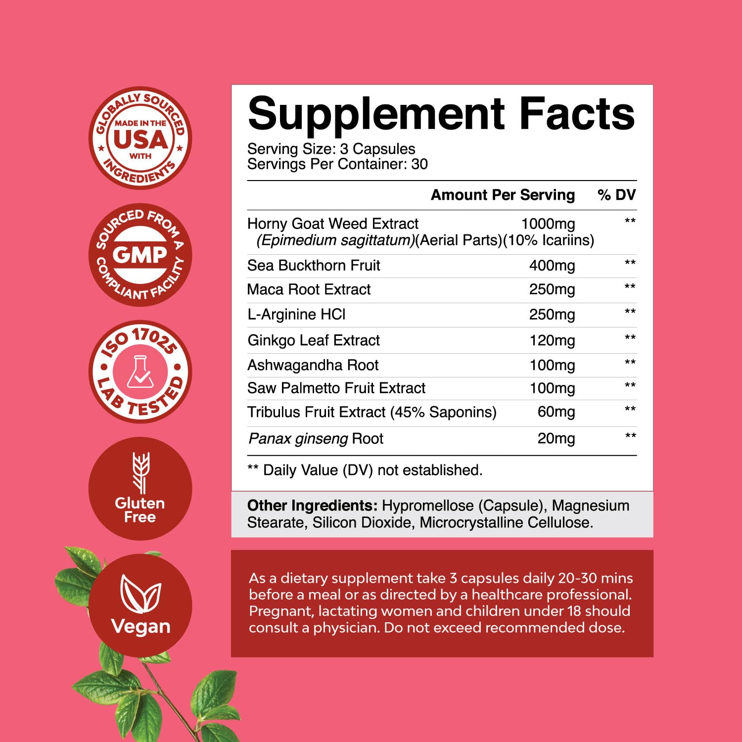 Natures Craft Horny Goat Weed Women capsules support daily vitality and focus.