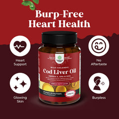 Ingredients label shows EPA, DHA, vitamins A and D.