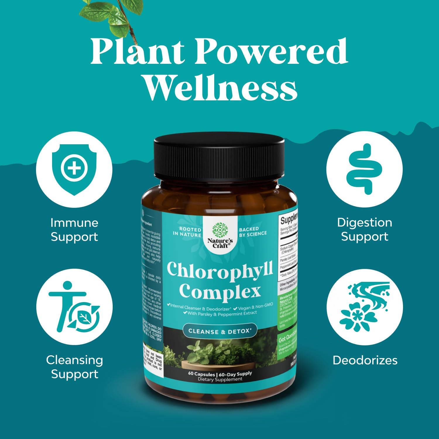 Natures Craft internal deodorant capsule image demonstrates odor neutralization from within