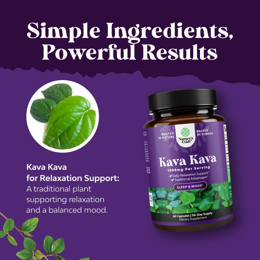 Natures Craft Kava bottle front view ready for daily supplement routine.