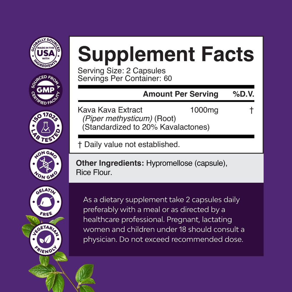 Natures Craft Kava capsules closeup highlighting calming properties