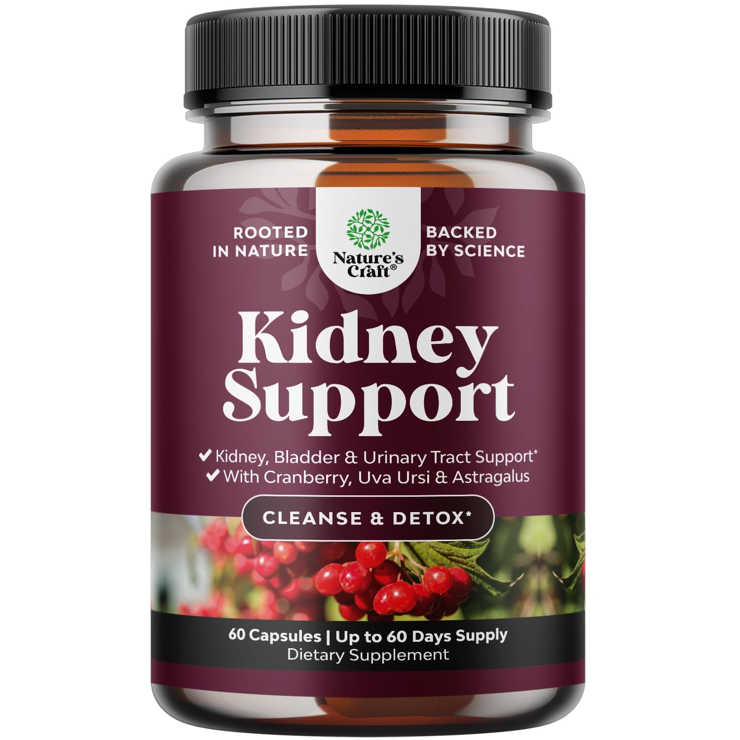 Natures Craft Kidney Cleanse bottle demonstrates easy daily detox support.