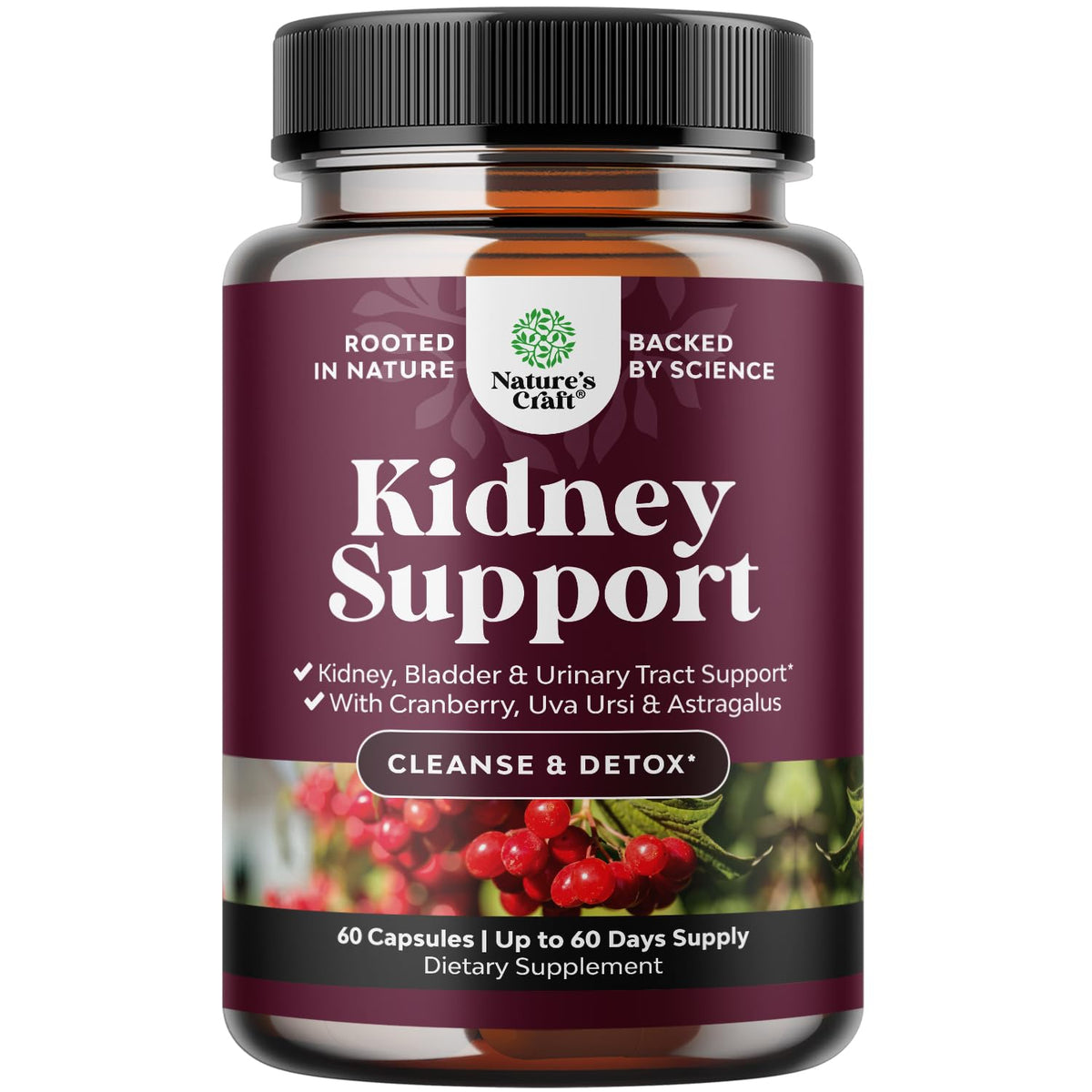 Natures Craft Kidney Cleanse bottle demonstrates easy daily detox support.