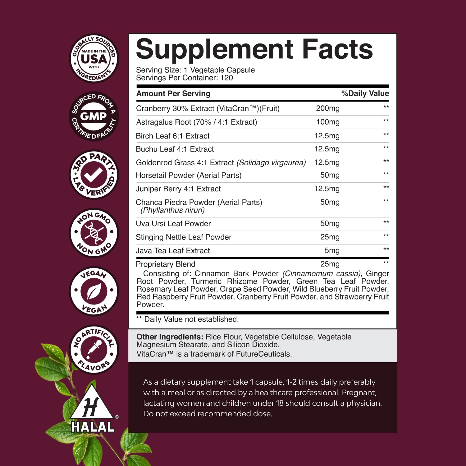 Natures Craft Kidney Detox capsules pack highlighting cranberry and Uva Ursi blend.