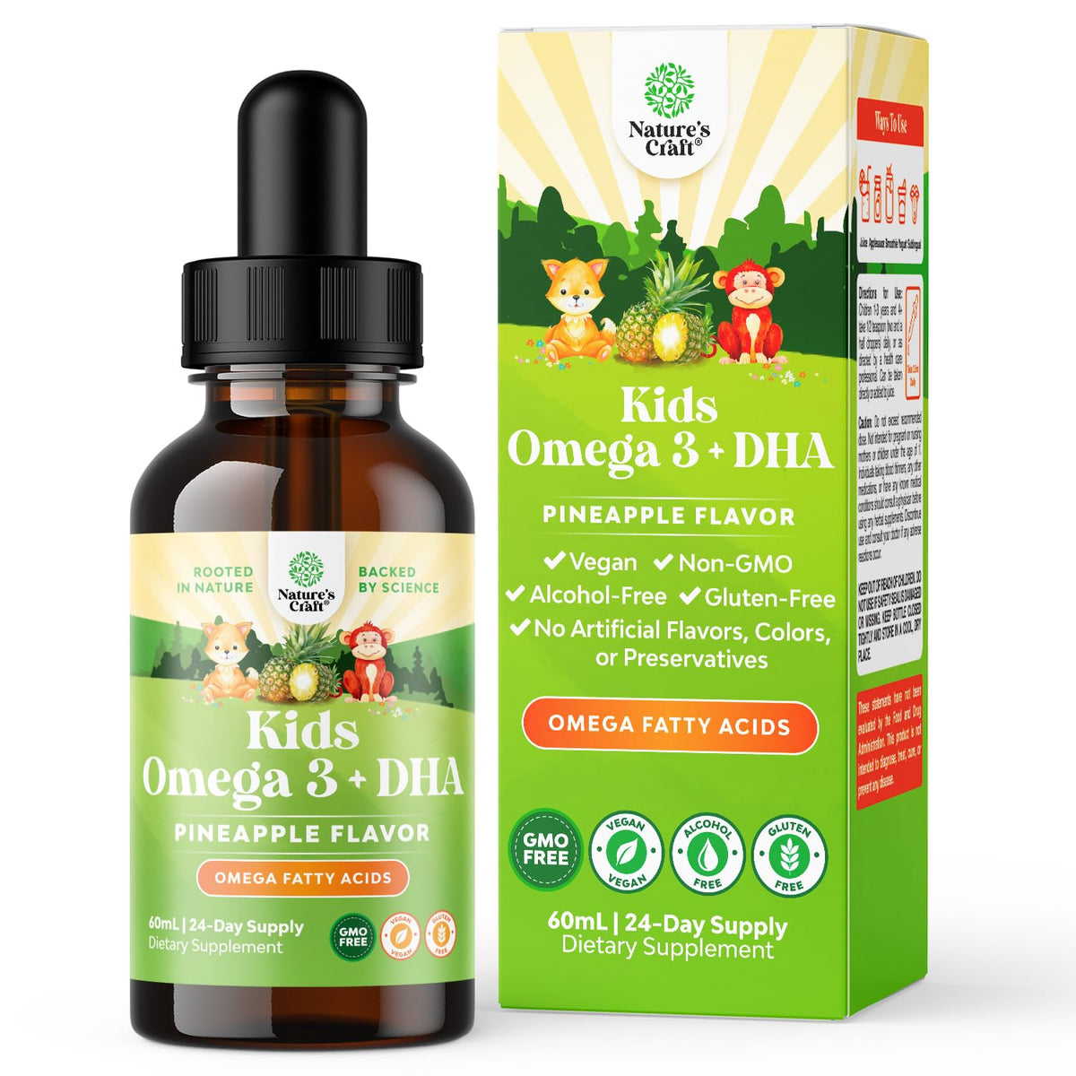 Natures Craft Kids DHA Omega 3 Drops bottle for easy daily omega intake