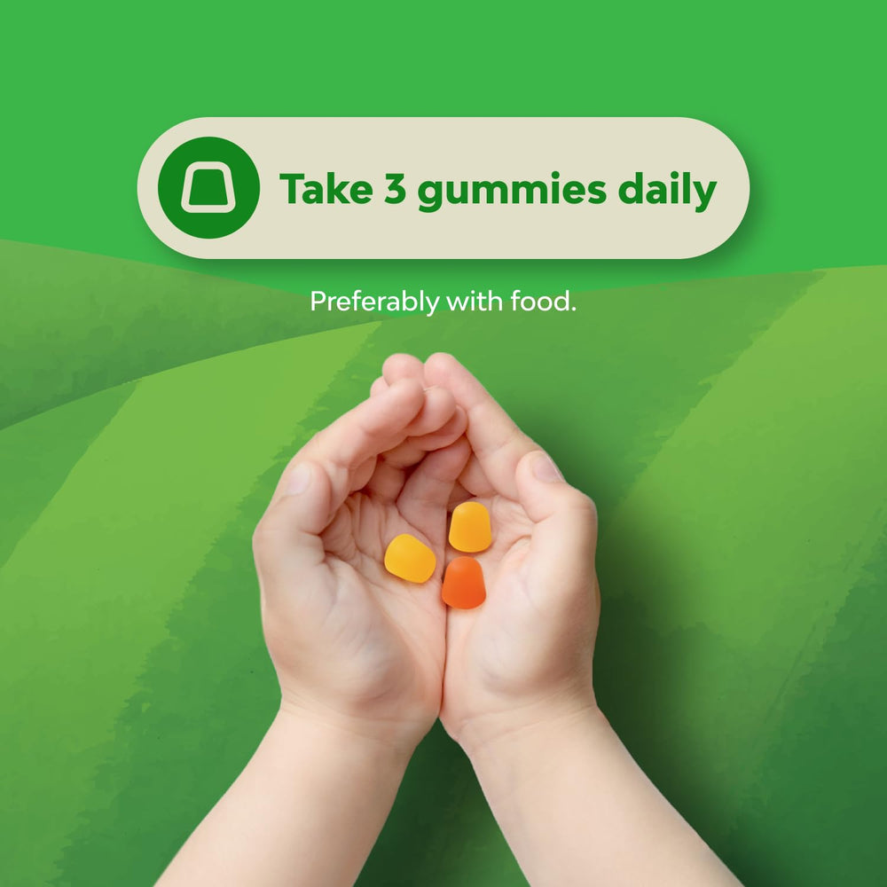 Natures Craft Kids DHA Omega-3 Gummies on the go snack for busy families.