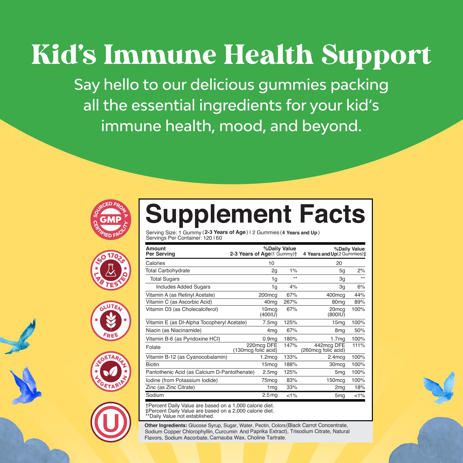 Close-up of Natures Craft immunity gummies showing bright fruit shapes for immune support