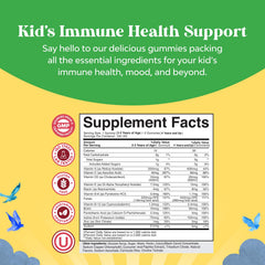 Close-up of Natures Craft immunity gummies showing bright fruit shapes for immune support