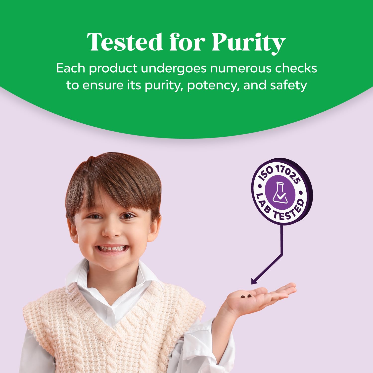 Natures Craft Kids Iron Gummies back nutrition panel for quick reference.